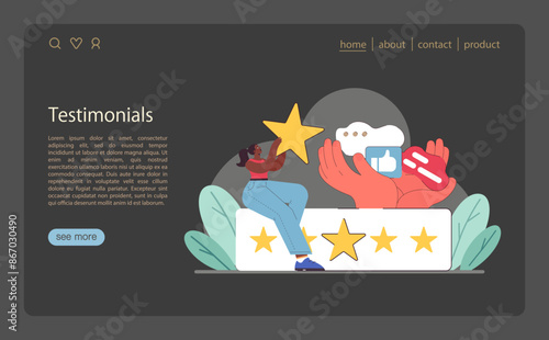 Social proof and testimonials concept. Capturing customer experiences