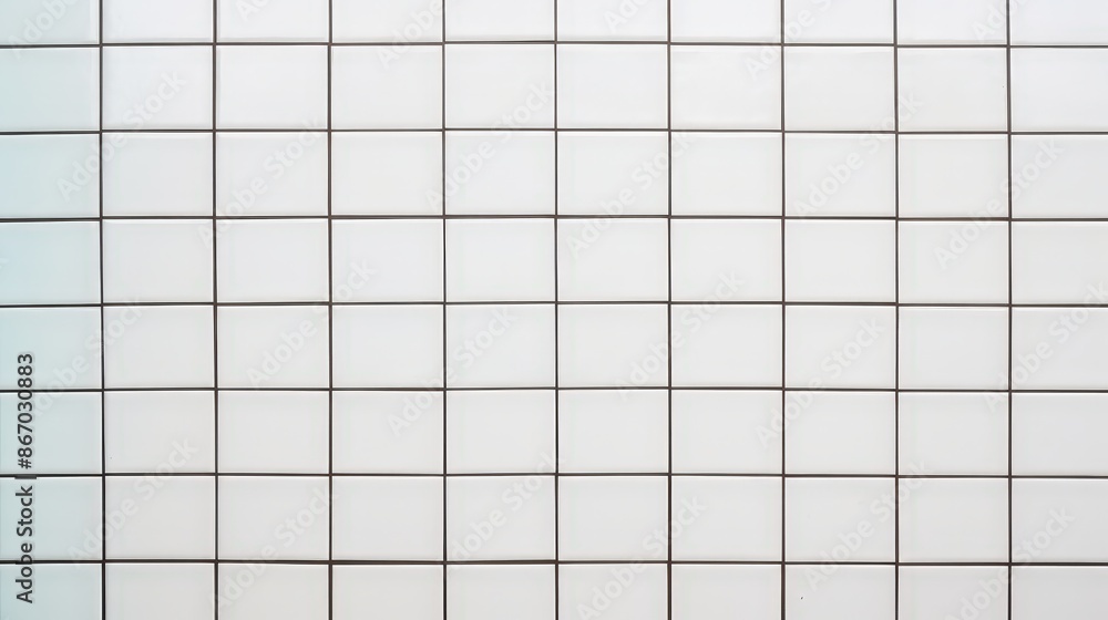 White Tile Wall with Black Grout White Tile Wall with Black Grout