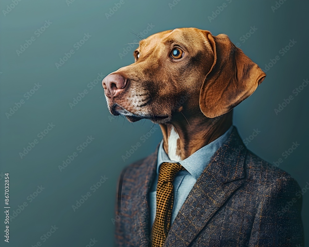 Loyal and Dependable Dog in a Formal Business Suit Concept Loyal and Dependable Dog in a Formal Business Suit Concept