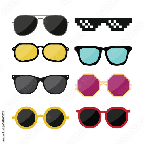 Eyewear Sun Protection Sunglass Vector Illustration