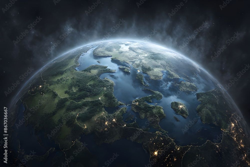 Abstract earth in misty background ,genarative ai Abstract earth in misty background ,genarative ai
