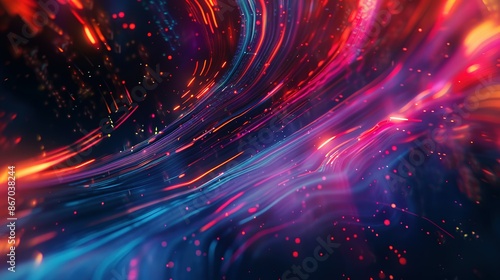 High-speed urban traffic on a city street during evening rush hour, with car headlights and busy night transport captured through motion blur lighting effects and abstract long exposure photography.