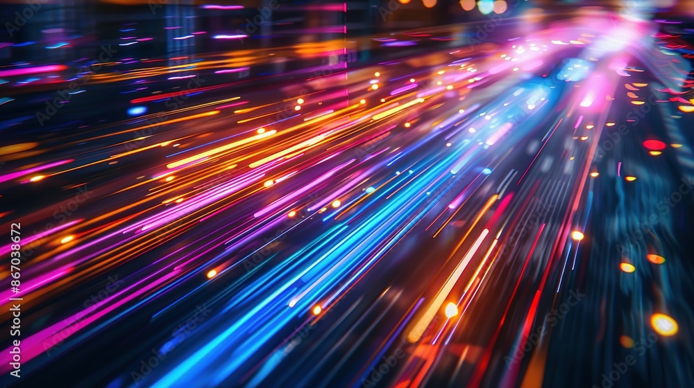 High-speed urban traffic on a city street during evening rush hour, with car headlights and busy night transport captured through motion blur lighting effects and abstract long exposure photography. High-speed urban traffic on a city street during evening rush hour, with car headlights and busy night transport captured through motion blur lighting effects and abstract long exposure photography.