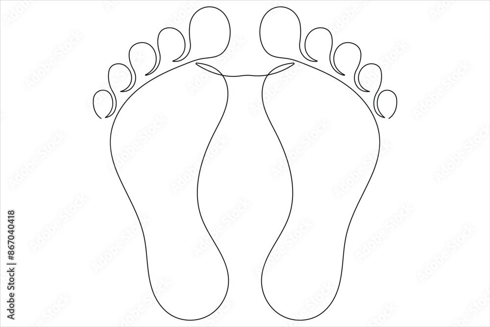 Continuous single line art drawing of human footprint icon vector illustration
Continuous single line art drawing of human footprint icon vector illustration