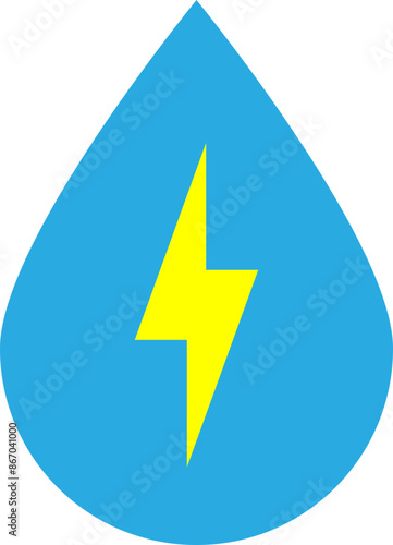 Icon of a water drop with a lightning bolt