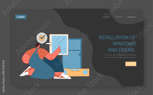 Installation of Windows and Doors concept.