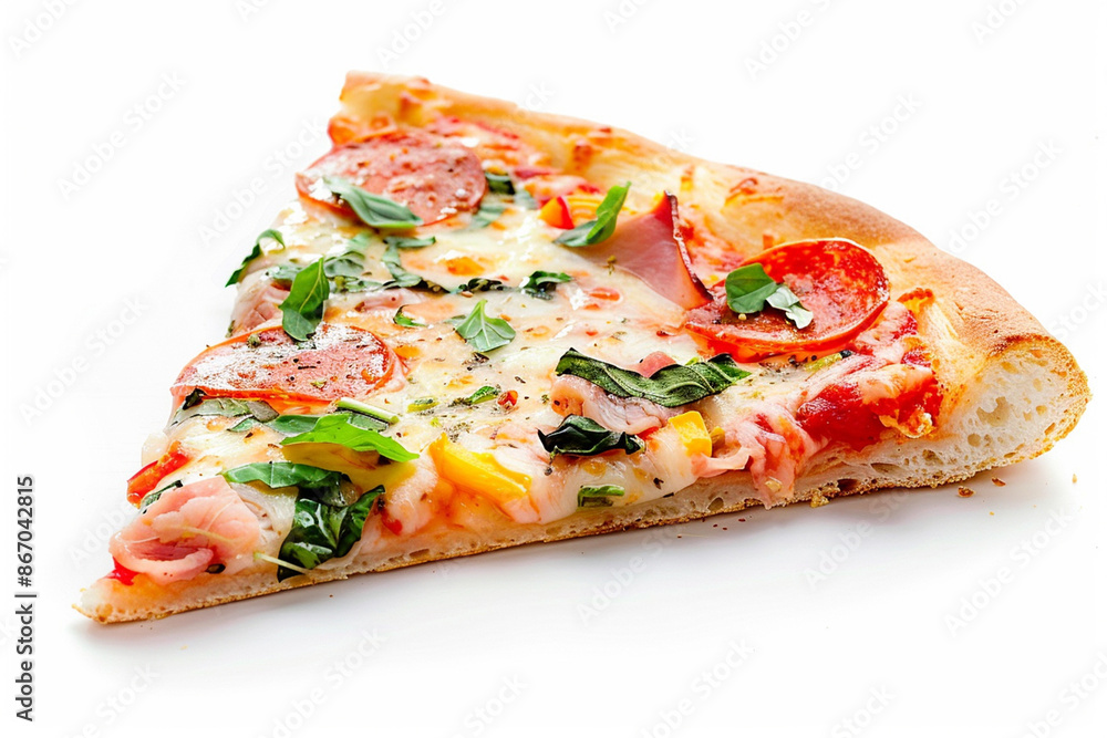 slice of pizza on white background slice of pizza on white background