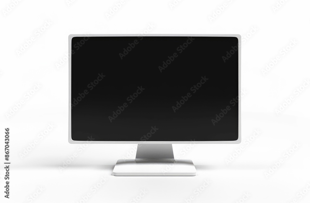 Modern White Computer Monitor on White Background Modern White Computer Monitor on White Background