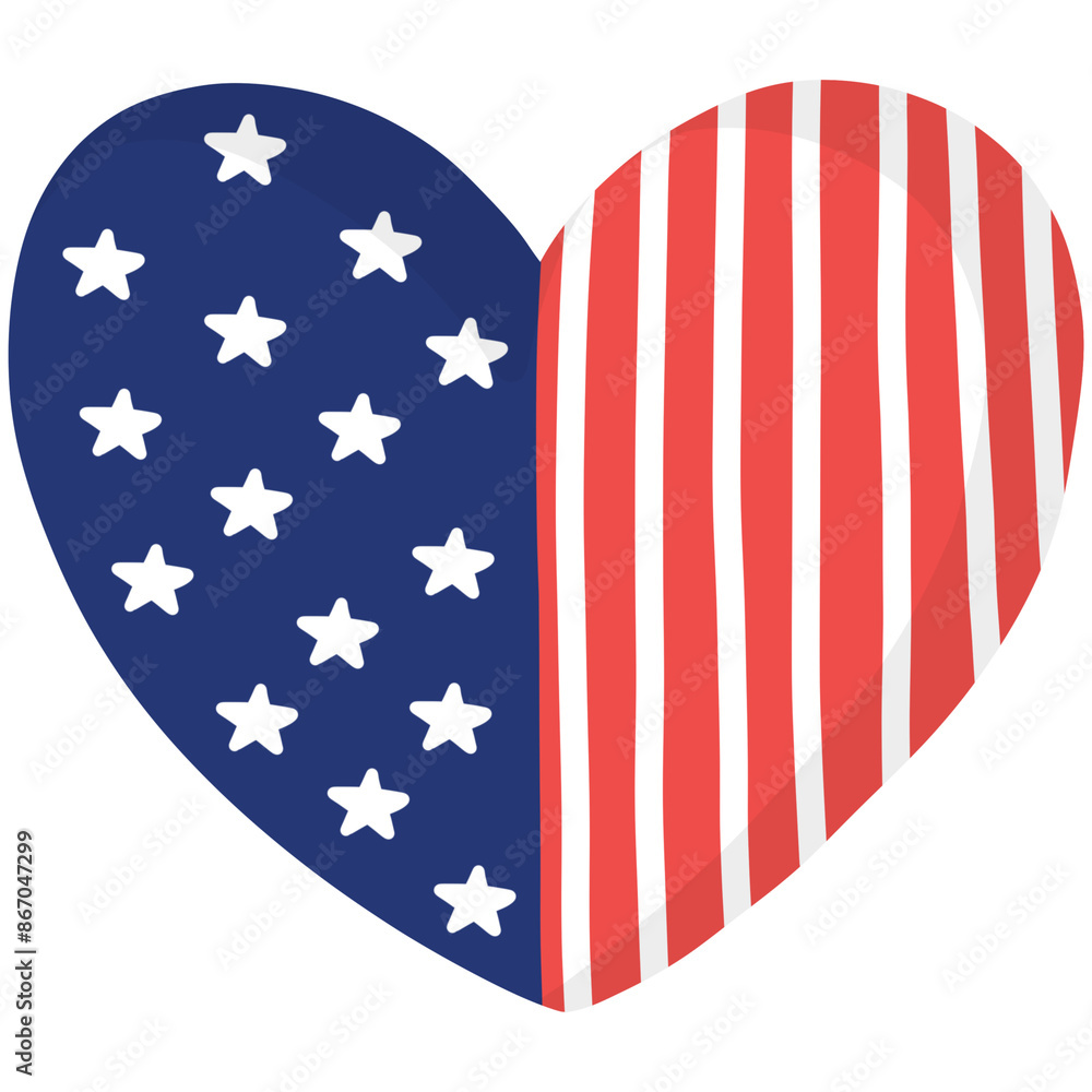 Fototapeta premium american flag heart
