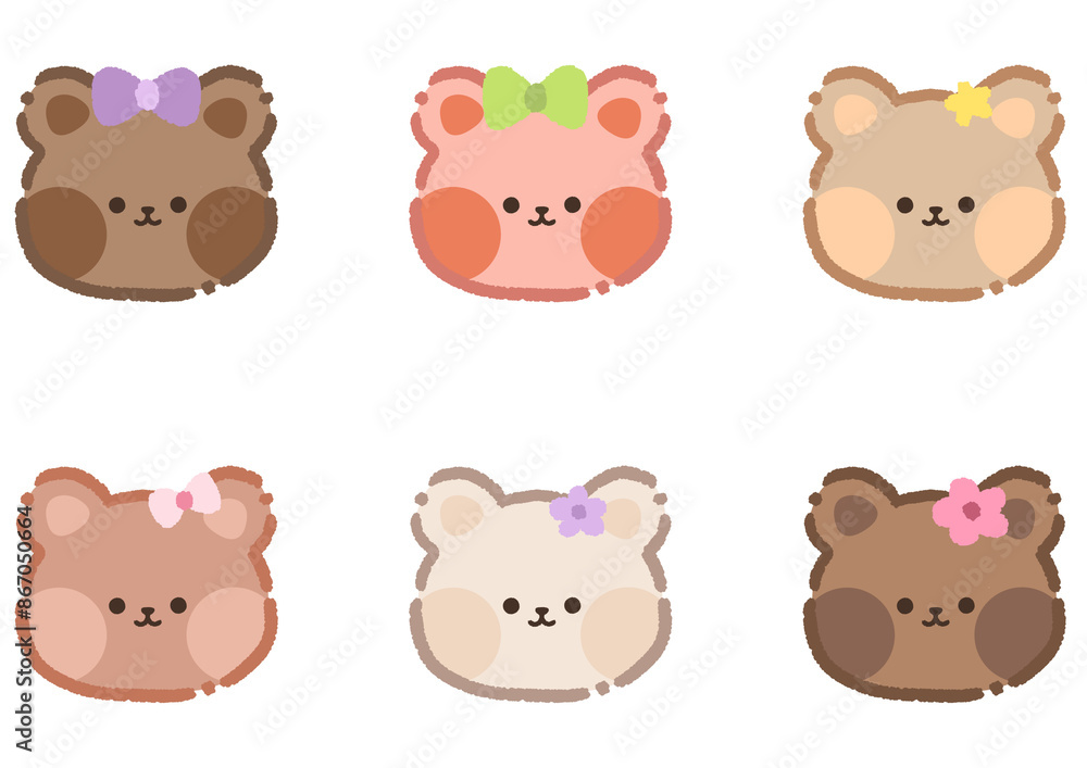 set of teddy bears isolated set of teddy bears isolated