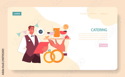 Catering concept. Flat vector illustration.