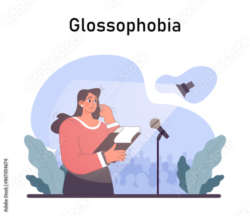 Phobia. Human's irrational inner fears and panic. Mental disorder