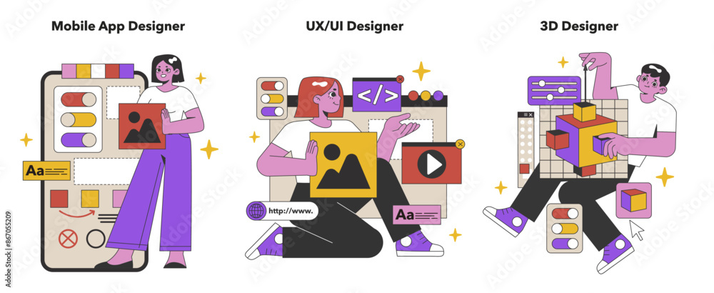 Innovative Design Spectrum set. Flat vector illustration. Innovative Design Spectrum set. Flat vector illustration.