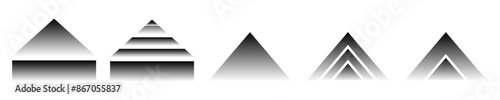 arrows up icon set as a symbol vector with triangle upward direction for graphic design or as navigation button of web or e-commerse, business, internet illustration, etc