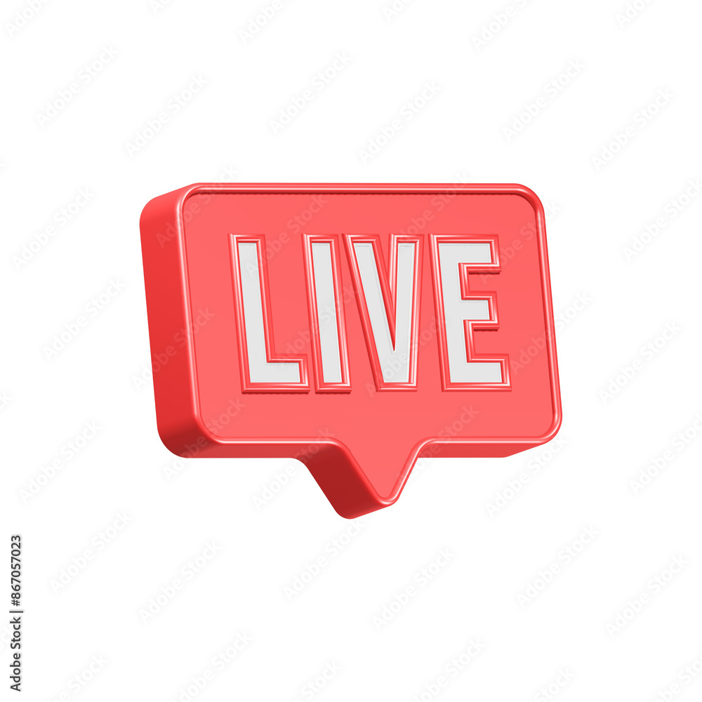 Live symbol streaming 3d icon 