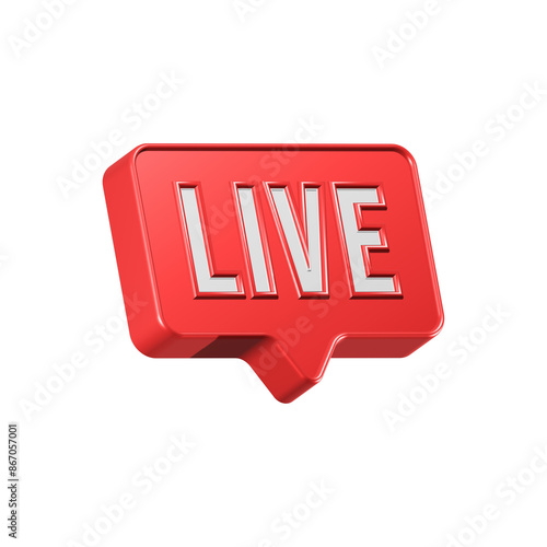 Live symbol streaming 3d icon 