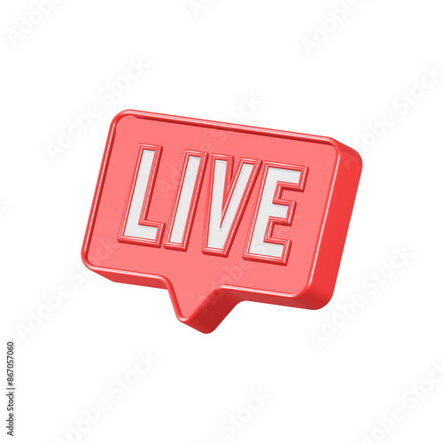 Live symbol streaming 3d icon 