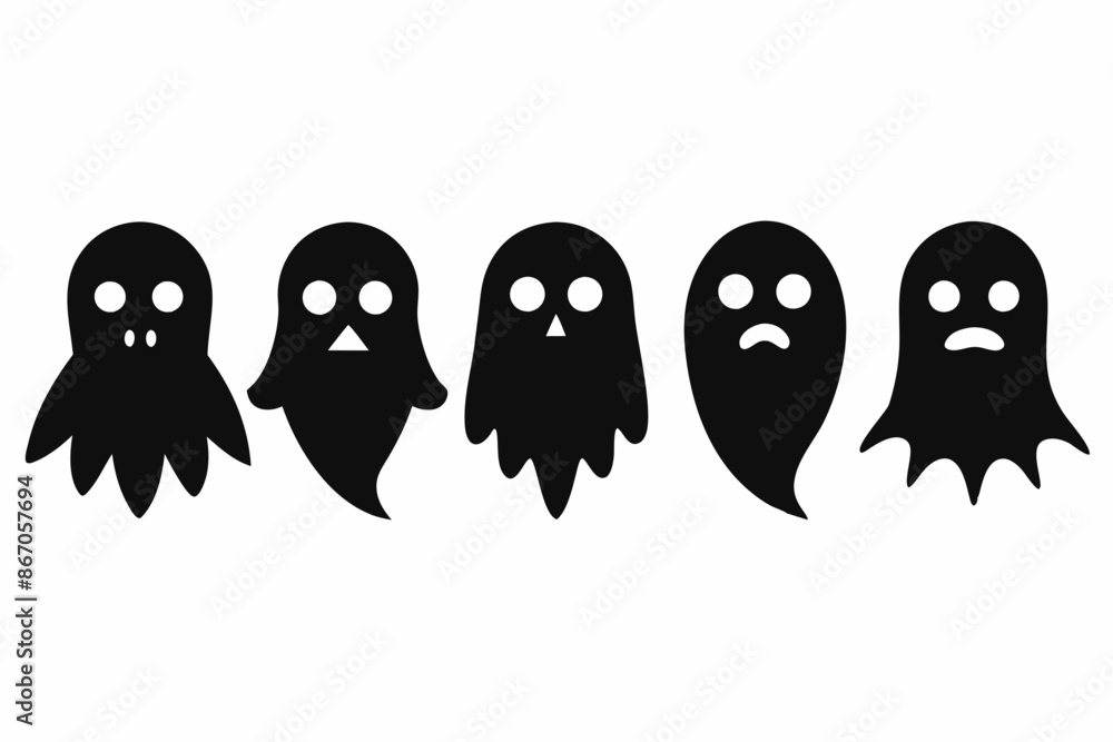 Halloween ghosts silhouette vector set, Collection of Halloween ghost silhouettes
Halloween ghosts silhouette vector set, Collection of Halloween ghost silhouettes