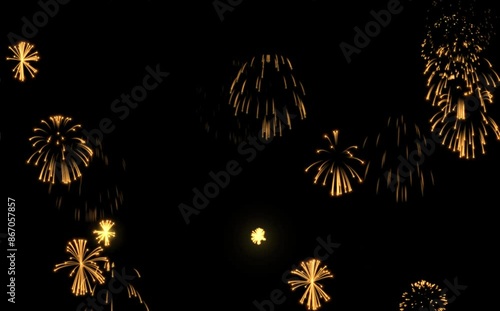 fireworks with a black screen background	
 photo