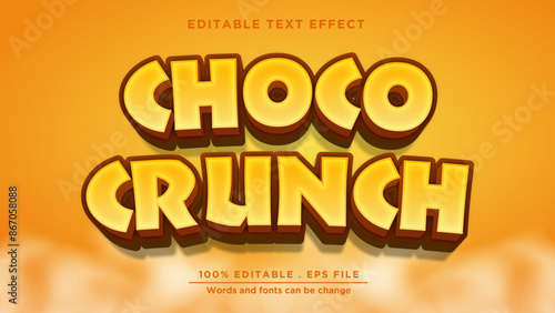 Choco snack editablte text effect, Choco chips brand label