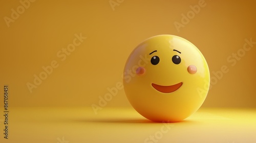 Yellow Smiley Face Emoji On A Golden Background