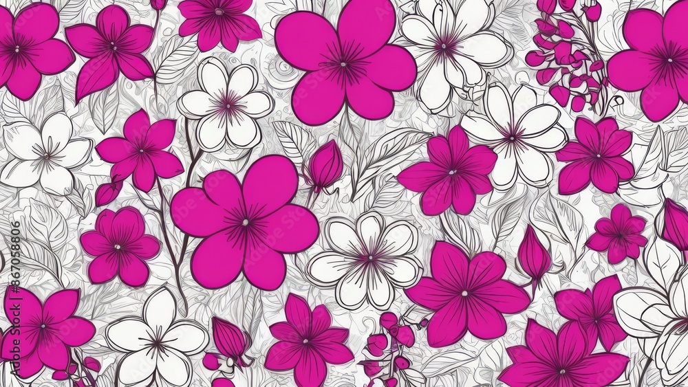 Doodle Flowers Theme Floral Nature Design Fashion and Packaging Generative AI Doodle Flowers Theme Floral Nature Design Fashion and Packaging Generative AI