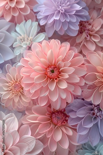Mesmerizing Pastel Flower Pattern with Seamless Vintage Aesthetic and Details