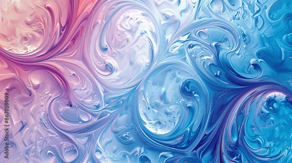 Abstract swirling patterns in pastel colors on a canvas