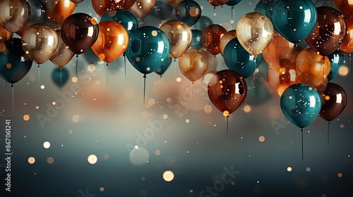 Wallpaper Mural collection of colorful balloons with a blurred background for celebration background Torontodigital.ca