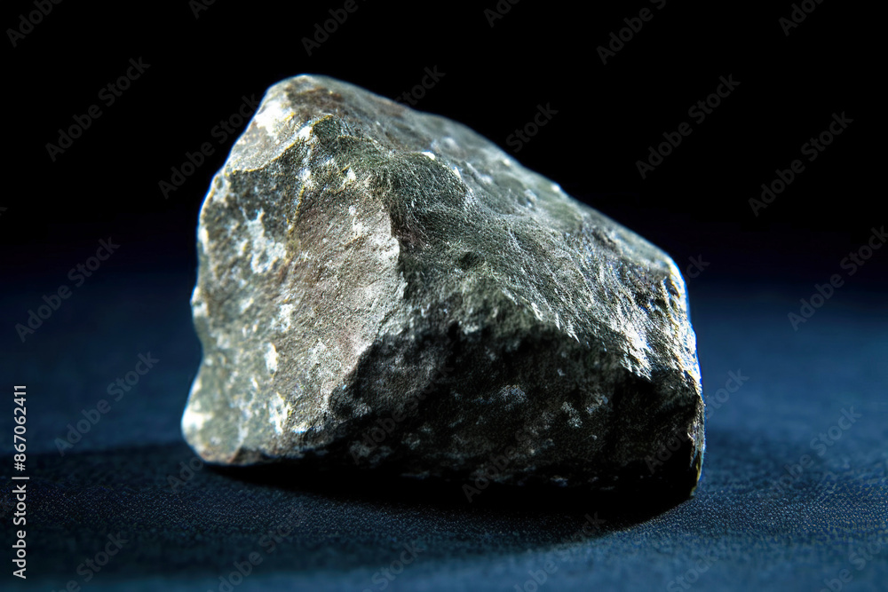 Chlorite fossil mineral stone. Geological crystalline fossil. Dark background close-up. Chlorite fossil mineral stone. Geological crystalline fossil. Dark background close-up.
