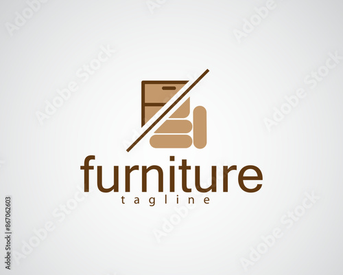 creative f-shaped locker and sofa logo for furniture