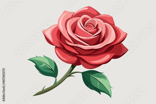 rose, background, watercolor, lone rose on pristine white background, rendered in soft watercolor hues.