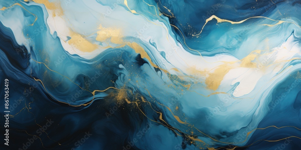 Abstract Blue and Gold Swirls Abstract Blue and Gold Swirls