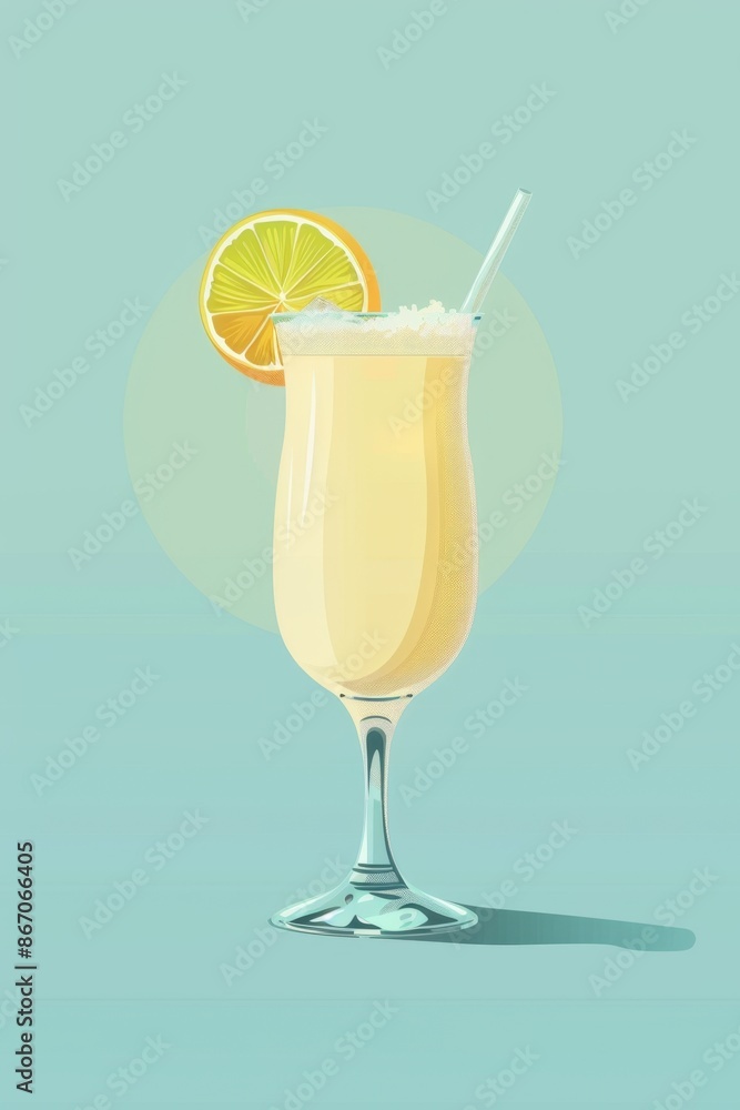 Refreshing Lemonade in a Glass with Lemon Slice Refreshing Lemonade in a Glass with Lemon Slice