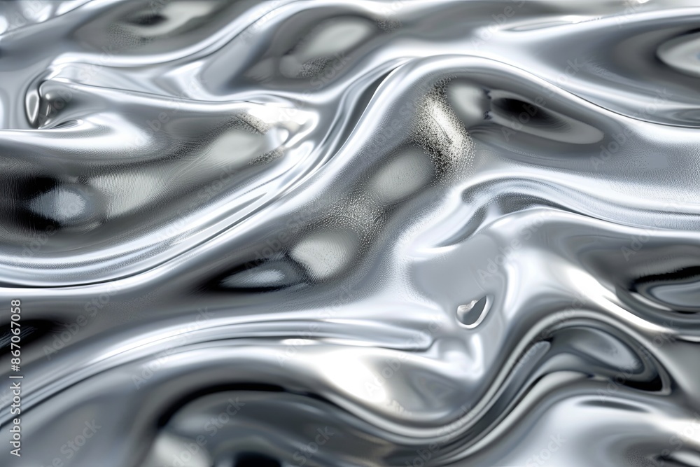 Silver abstract background with wavy pattern created with generative ai Silver abstract background with wavy pattern created with generative ai