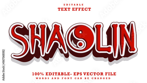 3d Minimal Word Shaolin Editable Text Effect Design Template, Effect Saved In Graphic Style