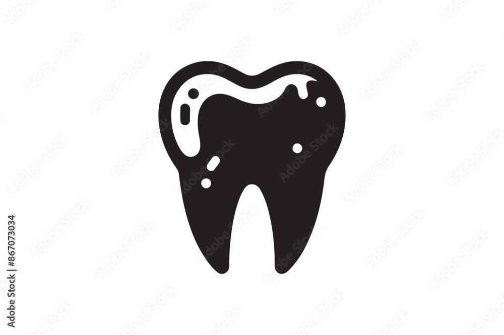 Teeth silhouette vector with white background Teeth silhouette vector with white background