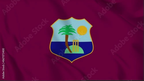 West Indies Waving Flag, West Indies Flag, Flag of West Indies Waving Animation, West Indies Flag 4K Footage
