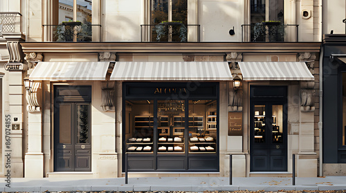 vintage parisian storefront facade template