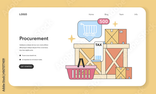 Strategic procurement process. Flat vector illustration.