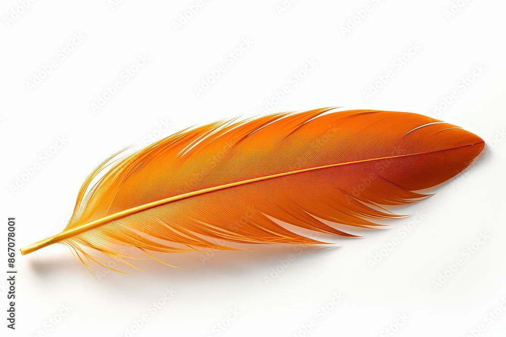Golden Feather Isolated on White Background Golden Feather Isolated on White Background