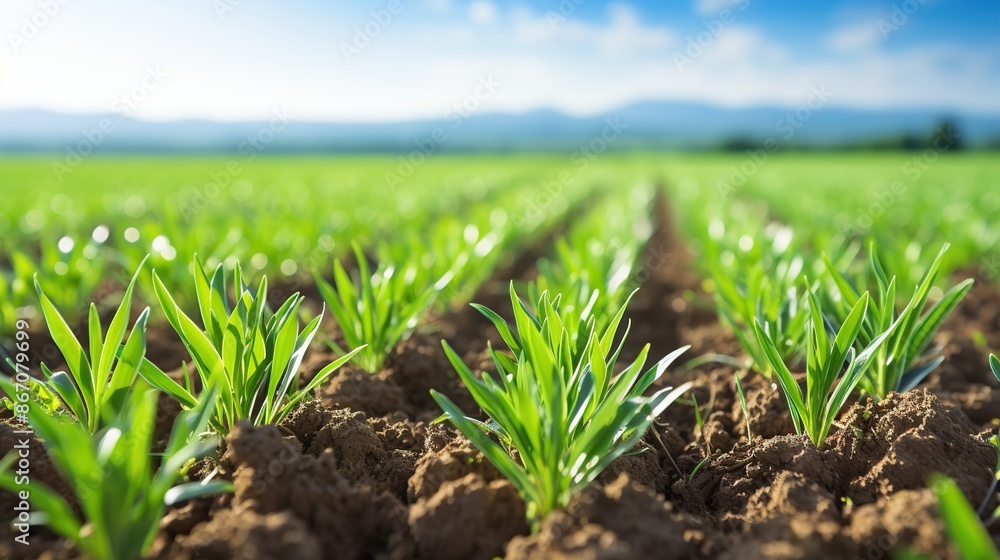 Fototapeta premium green wheat field