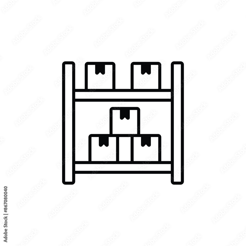Warehouse icon design with white background stock illustration Warehouse icon design with white background stock illustration