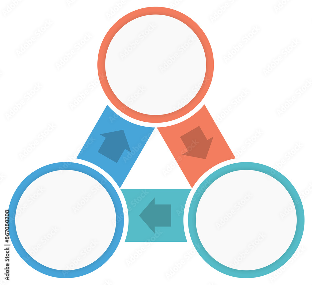 Circle infographics template with three elements Circle infographics template with three elements