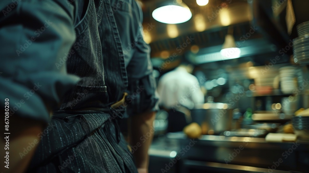 Close-Up of a Chef in a Busy Restaurant Kitchen - Generative AI Close-Up of a Chef in a Busy Restaurant Kitchen - Generative AI