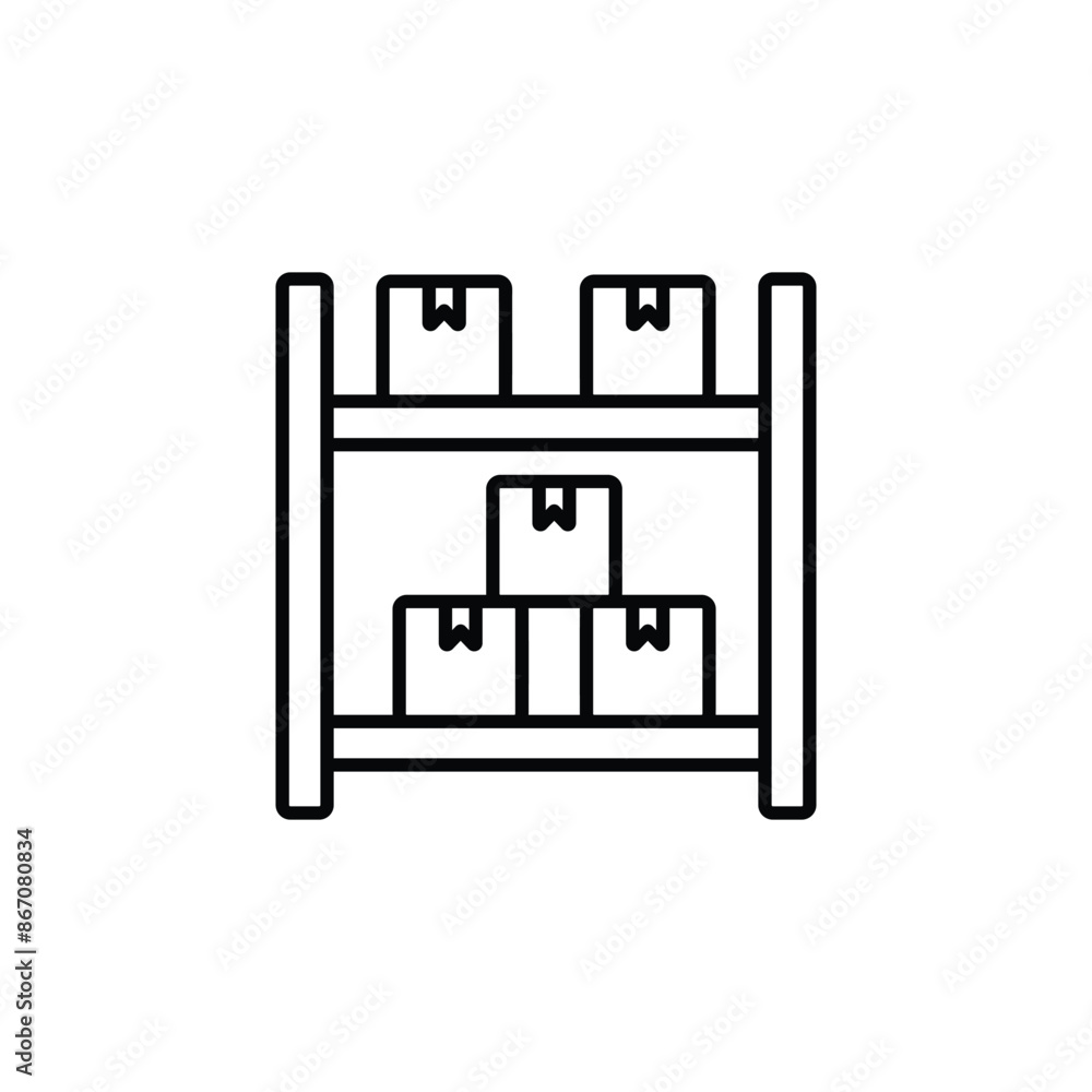 Warehouse icon design with white background stock illustration Warehouse icon design with white background stock illustration