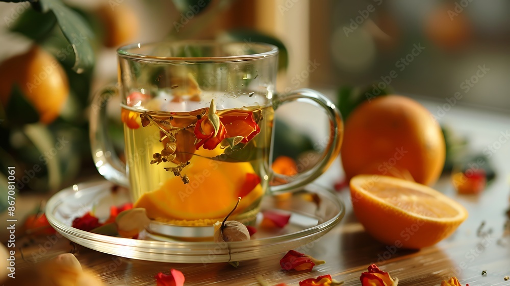Tea with rose hipswith the addition of orange Tea with rose hipswith the addition of orange