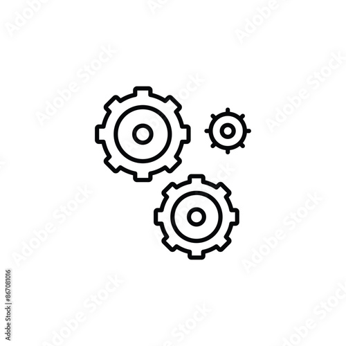 Settings icon design with white background stock illustration