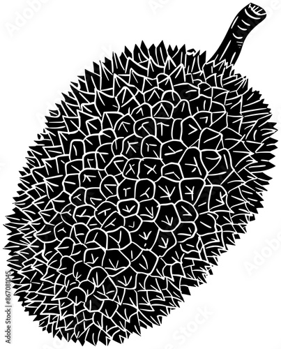 asian illustration fruit silhouette jackfruit logo durian icon food outline indonesia green fruits nature dessert tropical yellow asia agriculture shape garden natural tree for vector graphic