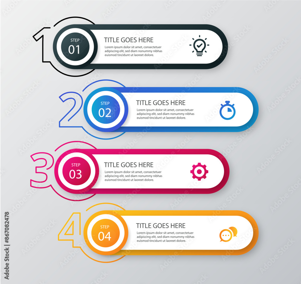 Free vector Infographic steps template flat design Free vector Infographic steps template flat design